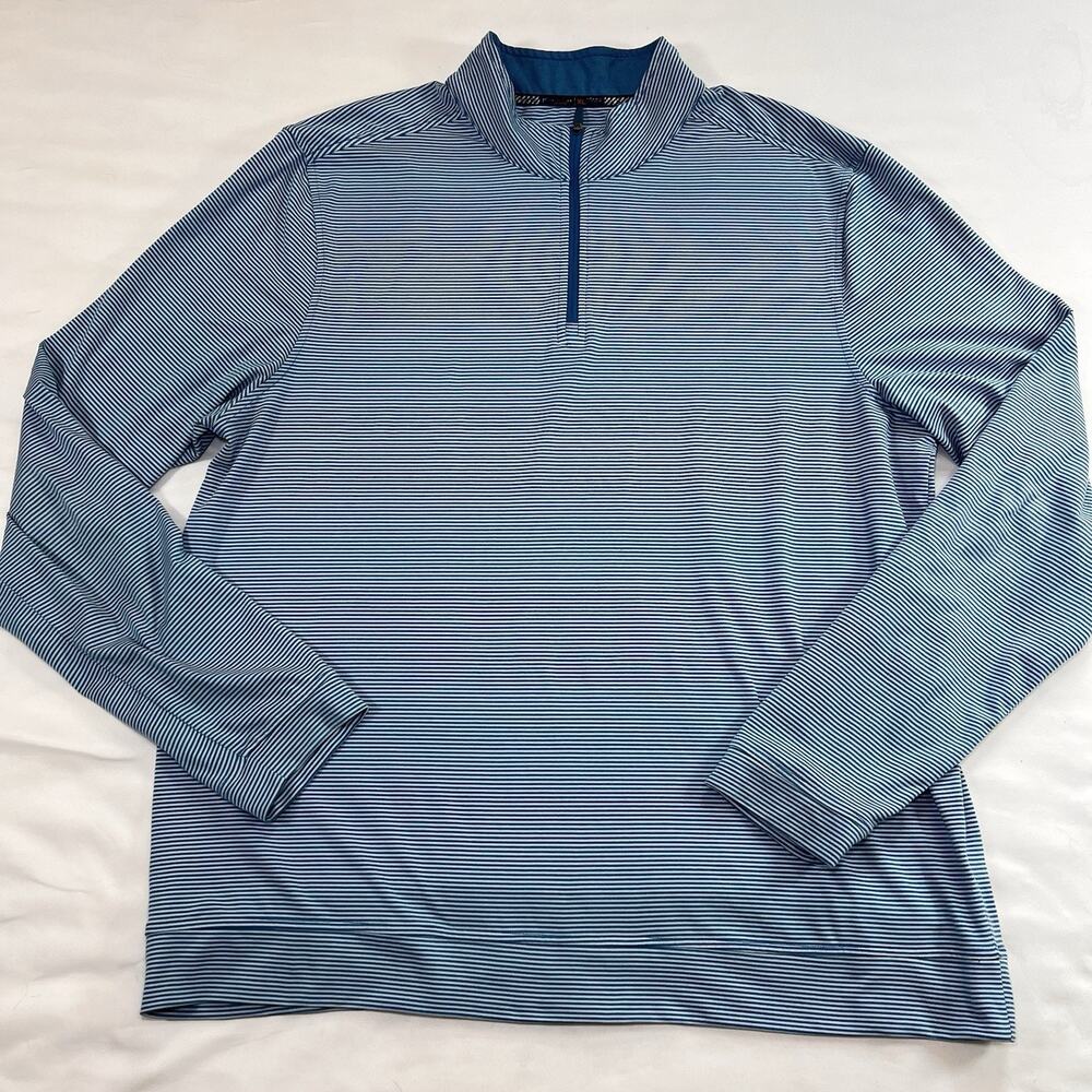 Southern Tide 1/4 Zip Pullover Size XL Blue Striped Tide to Trail Active Golf